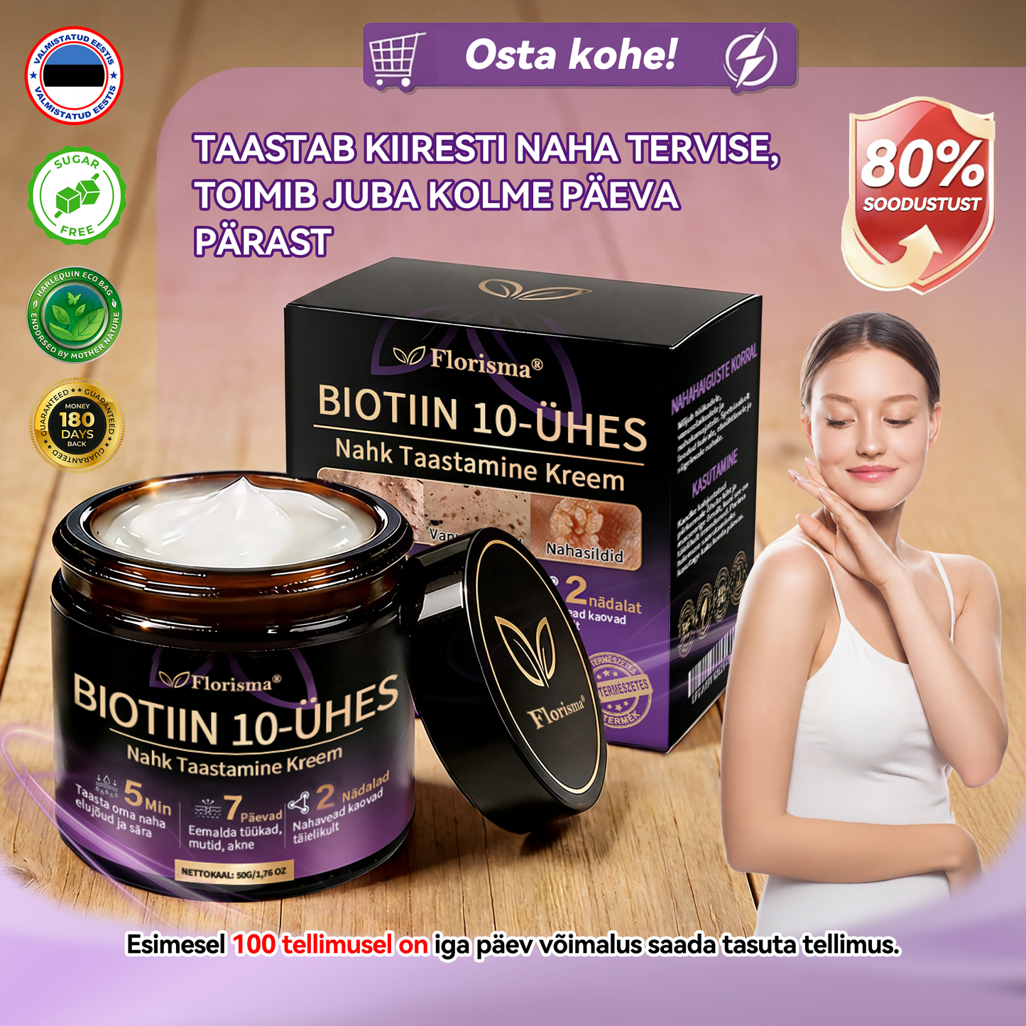 Valmistatud ja saadetud Eestist ⭐𝑭𝒍𝒐𝒓𝒊𝒔𝒎𝒂® 𝑩𝒊𝒐𝒕𝒊𝒊𝒏 10-Ü𝒉𝒆𝒔 𝑵𝒂𝒉𝒌 𝑻𝒂𝒂𝒔𝒕𝒂𝒎𝒊𝒏𝒆 𝑲𝒓𝒆𝒆𝒎 🍀