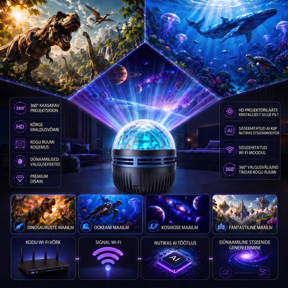 Ametlik pood | 🦖🌌 SCNDR® 360° nutikas holograafiline tähistaeva projektor (HD Smart Dynamic 5D)